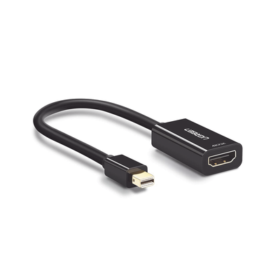 UGREEN Convertidor Mini Display Port a HDMI / 4K@30Hz / Blindaje interno múltiple / Carcasa ABS / Longitud de 25 cm 40360