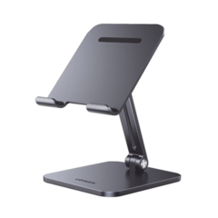 UGREEN Soporte de Telefono Celular & Tablet / Plegable /Angulo Ajustable de 180° y 270° / Base Antideslizante / Proteccion de Silicona / Aluminio / Amplia Compatibilidad con dispositivos de 7.9'' a 12.9'' / Color Gris 40393