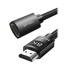 UGREEN Cable de extensión HDMI 8K / 1 Metro / Macho a Hembra / HDMI 2.1 / 8K@60Hz / Núcleo de Cobre Puro 28AWG / Soporta la Conexión de hasta 3 Metros de largo en HDMI 2.1 MOD: 40447