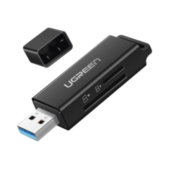 UGREEN Lector de tarjetas SD portátil USB 3.0 de doble ranura / adaptador de tarjeta de memoria flash concentrador para TF SD Micro SD SDXC SDHC MMC RS-MMC Micro SDXC Micro SDHC UHS-I 40752