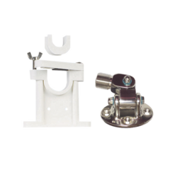 SYSCOM Kit de montaje de acero inoxidable ajustable con soporte para antenas de 1" ó 1 1/2" de Diámetro. Rosca Estándar 1" x 14 Hilos. MOD: 410R/2