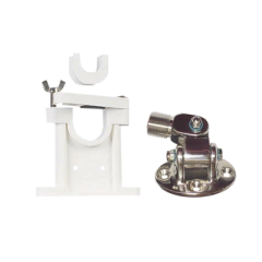 SYSCOM Kit de montaje de acero inoxidable ajustable con soporte para antenas de 1" ó 1 1/2" de Diámetro. Rosca Estándar 1" x 14 Hilos. MOD: 410R/2