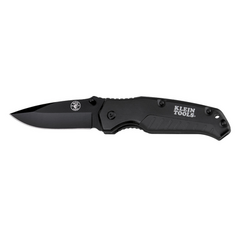 KLEIN TOOLS Navaja de Bolsillo con Punta Drop-Point (Punta Caída) Negra. 44-220