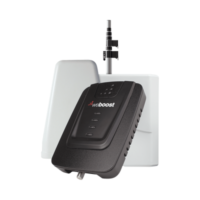 WILSONPRO / WEBOOST Kit de Amplificador de Señal Celular para Vehículo Recreacional u Oficina Móvil | 4G LTE 3G y 2G | 65 dB de Ganancia | Incluye Mástil Telescópico para Antena Exterior 471-203