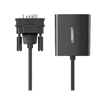 UGREEN Entrada: VGA Macho / Salida: HDMI Hembra / Resolución de 1080P@60Hz / Puerto Estéreo de 3.5 mm / Plug and Play, Sin Controlador / Longitud del Cable 15 cm. / Incluye Cable de Alimentacion USB / Incluye Cable de Audio de 3.5mm. 50945