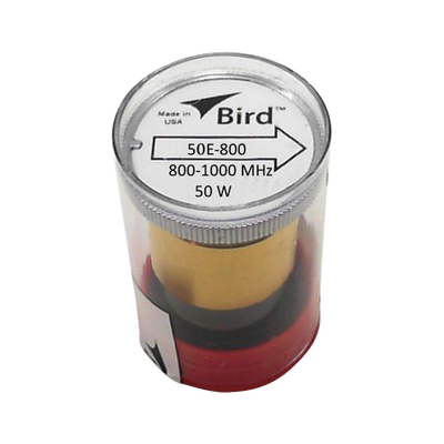 BIRD TECHNOLOGIES Elemento de 50 Watt en linea 7/8" para Wattmetro BIRD 43 en Rango de Frecuencia de 800 a 1000 MHz. MOD: 50E-800