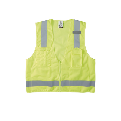 KLEIN TOOLS Chaleco de seguridad reflectante de alta visibilidad, mediano/grande. Con múltiples bolsillos de diferente capacidad 60269