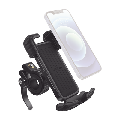UGREEN Soporte de Celular para Manillar de Motocicleta o Bicicleta / Anti Vibración / Protección de clip Antideslizante / Rotación de 360° / Bloqueo de Seguridad / Compatible con manillar de 0.6'' a 1.75'' / Soporta dispositivos de 4.6'' 60548