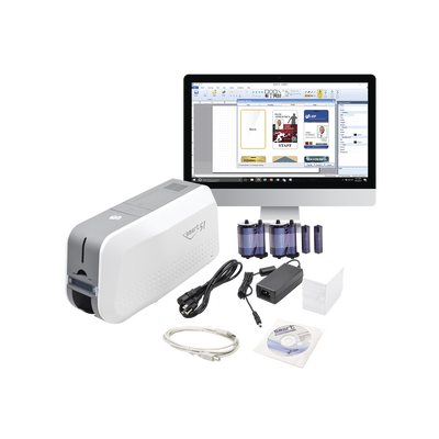 IDP Kit de Impresora tarjetas PVC/ Puede Crecer a Laminador/ Doble Cara / Incluye: 2 x Ribbon a Color, 100 tarjetas PVC, Software, 1 Kit de Limpieza MOD: 651399K