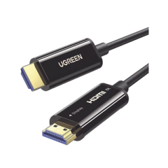 UGREEN Cable HDMI de 20 Metros por Fibra Óptica 8K@60Hz / Fibra de 4 núcleos + Cobre estañado de 7 núcleos / Compatible con HDMI 2.1 / Alta velocidad 18 Gbps / 3D / HDR / Caja de Aleacion Zinc / Premium 80408