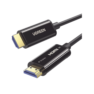 UGREEN Cable HDMI de 30 Metros por Fibra Óptica 8K@60Hz / Fibra de 4 núcleos + Cobre estañado de 7 núcleos / Compatible con HDMI 2.1 / Alta velocidad 18 Gbps / 3D / HDR / Caja de Aleacion Zinc / Premium 80409