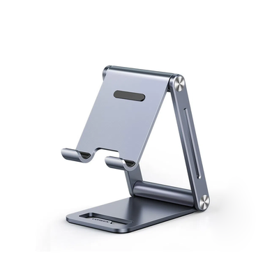 UGREEN Soporte para Teléfono Celular de Aluminio / Angulo Ajustable / Amplia Compatibilidad con dispositivos de 4.7'' a 7.9'' / Antideslizante / Antiarañazos / Plegable / Color Gris 80708