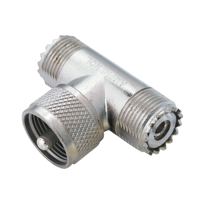 SYSCOM Adaptador en "T" AMPHENOL, de UHF Macho (PL-259) a Doble UHF Hembra (SO-239) para WP-629, WP-639, WP-641. 83-1T