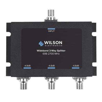 WILSONPRO / WEBOOST Divisor de potencia de 3 vías para la distribución de señal a tres antenas de servicio | 4.8 dB de pérdida por puerto | Conectores F hembra 850-035