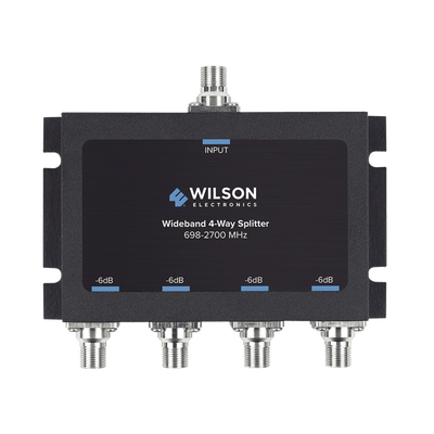 WILSONPRO / WEBOOST Divisor de potencia de 4 vías para la distribución de señal a dos antenas de servicio | 6 dB de pérdida por puerto | Conectores F hembra 850-036