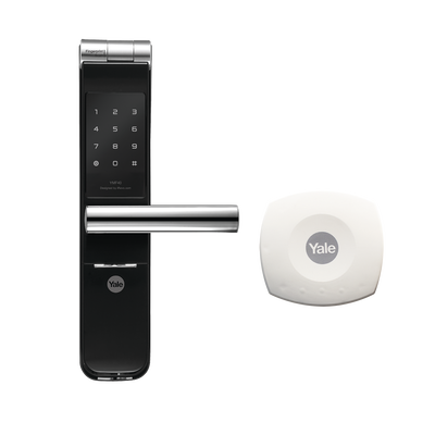 YALE-ASSA ABLOY Kit de Hub con Cerradura con manija YMF40: Código, Biometria y apertura SMARTPHONE en cualquier parte el Mundo 89367