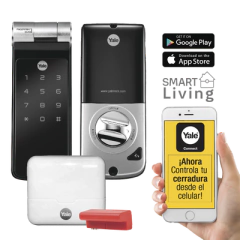 YALE-ASSA ABLOY Kit de Hub con Cerradura YDF40: Código, Biometria y apertura Smartphone en cualquier parte el Mundo 89368