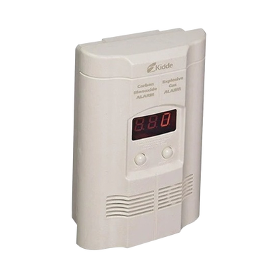 KIDDE Detector Autónomo de Monóxido de Carbono (CO) y Gases Explosivos (Propano y Metano) │Pantalla Digital │ Conexión Directa a 120 VCA │ Batería de Respaldo Incluida KN-COEG-3-1