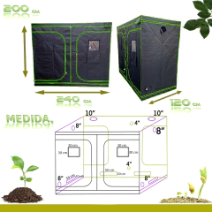 GAPY Tienda Indoor Hidropónica Calidad Premium, Armario de Cultivo para Interior, Grow Tent 240*120*200 cms Mylar 600 D de Alta Densidad. Fácil de Instalar, máxima Calidad y Durabilidad - comprar en línea