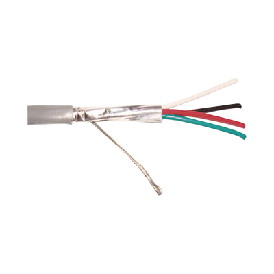 VIAKON Cable Calibre 18 / 4 Conductores / Blindado / 305 Metros / Riser / UL / Color Gris / Hecho en México 9274