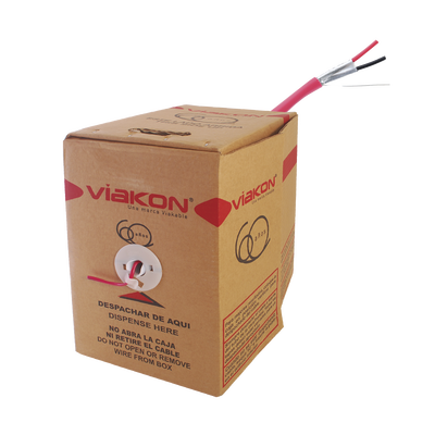 VIAKON Cable Calibre 16 FPLR Incendio, 2 Conductores, BLINDADO, 305 metros de Alambre, Hecho en México MOD: 94-66
