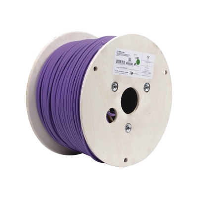 SIEMON Bobina de Cable Blindado F/UTP de 4 Pares, Z-MAX, Cat6A, Soporte de Aplicaciones 10GBase-T, LS0H (Libre de Gases Toxicos), Color Violeta, 305m MOD: 9A6L4-A5
