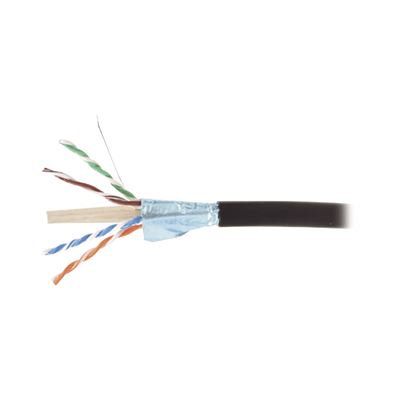 SIEMON Bobina de Cable Blindado F/UTP de 4 Pares, Para Exterior con Gel, Cat6A (23 AWG), Industrial para Climas Extremos, Enterrado Directo, Color Negro, 305 m MOD: 9A6O4-A5-01AR1A