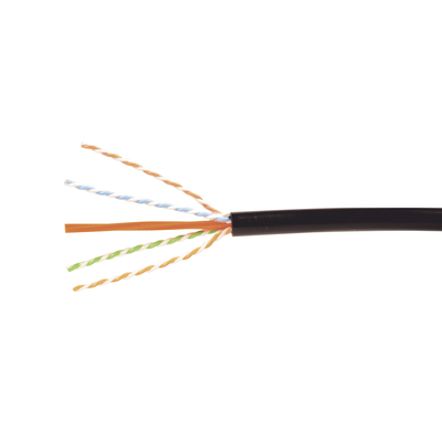 SIEMON Bobina de Cable Industrial Blindado (UTP) de 4 pares, Cat6A de 10Gbps, Planta Externa con Gel Enterrado Directo, Color Negro, 305m MOD: 9A6O4A5-01-R1A