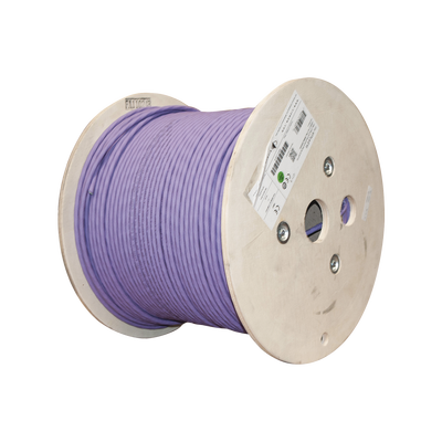 SIEMON Bobina de Cable Blindado S/FTP de 4 pares, Cat7A, Inmune a Ruido e Interferencias, LS0H (Bajo humo, Cero Halógenos), Color Violeta, 305 m MOD: 9T7L4-E10