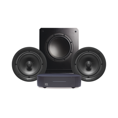 VSSL KIT Amplificador VSSL A1X | 2 Bocinas de Techo TruAudio PP8 | Subwoofer SS10 MOD: A1X/PSUB10