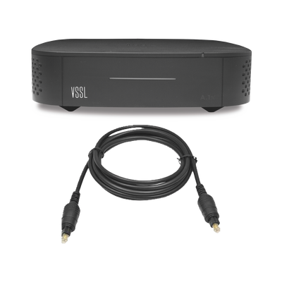 VSSL Amplificador una Zona de 2 Canales, 50 W por Canal, Con Cable TOSLINK Incluido, Transmisión por Chromecast, AirPlay, Alexa Cast, Spotify Connect MOD: A1X/TOS