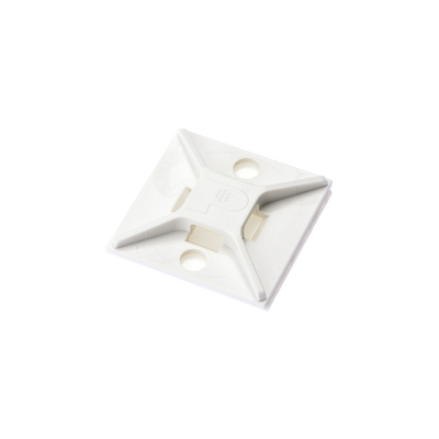 PANDUIT Sujetador Para Cable de 4 Vías, con Adhesivo, 25.4 x 25.4mm (1in x 1in), Color Blanco, Uso en Interior, 1 pieza ABM2S-A-C