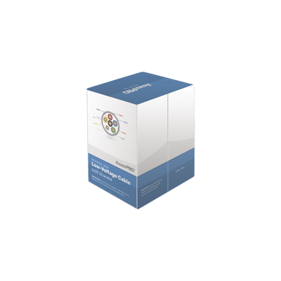 ACCESSPRO Bobina de 305 metros con 6 conductores de cobre trenzado calibre 20, aislamiento individual de FRPVC de alta calidad, cubierta exterior de PVC con protección anti-flama CM. Para aplicaciones de control de acceso MOD: ACCESS-206