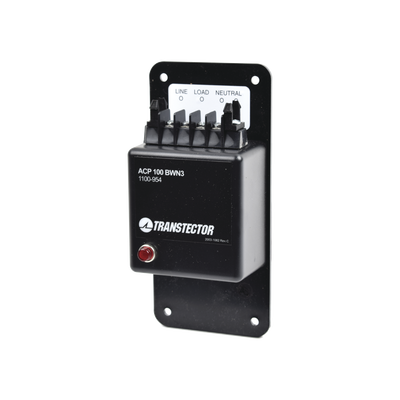 TRANSTECTOR Protector Monofasico de 120VAC 15A Con Tecnología Diodo de Silicio Y Fusible Interno MOD: ACP-100-BWN3