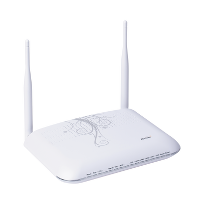 FIBERHOME ONU GPON, WiFi 2.4 GHz, MIMO 2X2, 4 Puertos Gigabit Ethernet, conector SC/UPC MOD: AN5506-04-FS