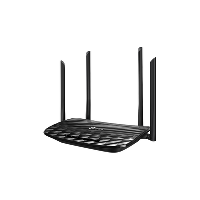 TP-LINK Router inalámbrico AC 1200 doble banda 1 puerto WAN 10/100/1000 Mbps Y 4 puertos LAN 10/100/1000 Mbps ARCHERC6