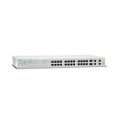 ALLIED TELESIS WebSmart Switch, 24 puertos PoE+ 10/100 Mbps + 2 puertos 10/100/1000 Mbps + 2 SFP Gigabit Combo, 193 W MOD: AT-FS750/28PS-10
