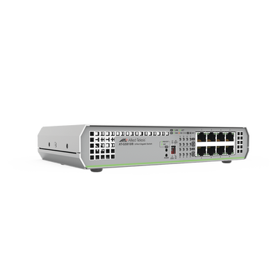 ALLIED TELESIS Switch Gigabit No Administrable, 8 Puertos 10/100/1000 Mbps fuente de alimentación interna MOD: AT-GS910/8-10