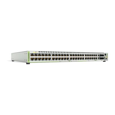 ALLIED TELESIS Switch PoE+ Stackeable Capa 3, 48 puertos 10/100/1000 Mbps + 2 puertos SFP Combo + 2 puertos SFP+ 10 G Stacking, 370 W MOD: AT-GS948MPX-10