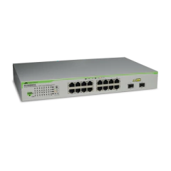 ALLIED TELESIS Switch Gigabit WebSmart de 16 puertos 10/100/1000 Mbps (2 x Combo) + 2 puertos gigabit SFP (Combo) MOD: AT-GS950-16-10