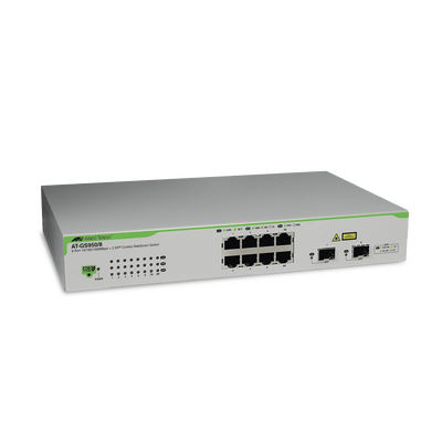 ALLIED TELESIS Switch WebSmart con 8 port 10/100/1000TX, 2 x 100/1000 SFP (ECO version) AT-GS9508-10