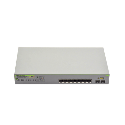 ALLIED TELESIS Switch PoE+ Gigabit WebSmart de 10 puertos 10/100/1000 Mbps (2 x Combo) + 2 puertos gigabit SFP (Combo), 75 W MOD: AT-GS950/10PS-V2