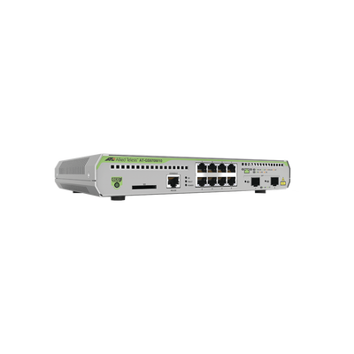 ALLIED TELESIS Switch Administrable CentreCOM GS970M, Capa 3 de 8 Puertos 10/100/1000 Mbps + 2 puertos SFP Gigabit MOD: AT-GS970M/10-10