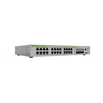 ALLIED TELESIS Switch PoE+ Administrable CentreCOM GS970M, Capa 3 de 24 Puertos 10/100/1000 Mbps + 4 SFP Gigabit, 370 W MOD: AT-GS970M/28PS-10