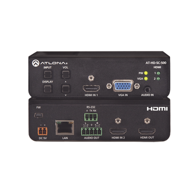 ATLONA HDMI (2X) AND VGA SWITCHER W/ SCALER AND DISPLAY CONTROL MOD: AT-HD-SC-500
