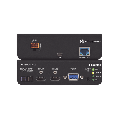 ATLONA HDMI (2 INPUT) PLUS VGA SWITCHER W/ HDBASET OUTPUT ; POE MOD: AT-HDVS-150-TX
