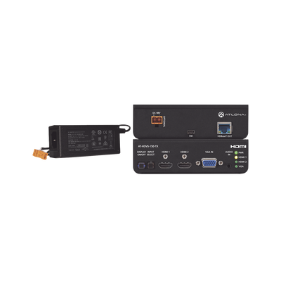 ATLONA HDMI (2 INPUT) PLUS VGA SWITCHER W/ HDBASET OUTPUT ; POE W/ POWER SUPPLY MOD: AT-HDVS-150-TX-PSK