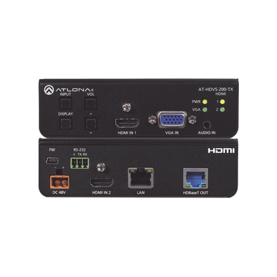 ATLONA HDMI (2 INPUT) PLUS VGA SWITCHER ; CONTROL ; AND HDBASET OUTPUT (100 M) MOD: AT-HDVS-200-TX