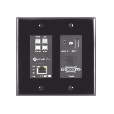 ATLONA (TX ONLY) TWO-INPUT WALL PLATE SWITCHER FOR HDMI AND VGA SOURCES (BLACK) MOD: AT-HDVS-200-TX-WP-BLK