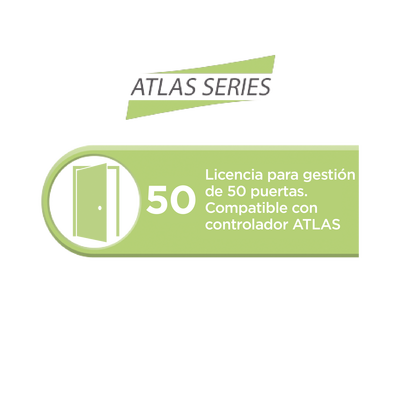 ZKTECO Licencia para 50 puertas compatible con controlador ATLAS MOD: ATLASAC50